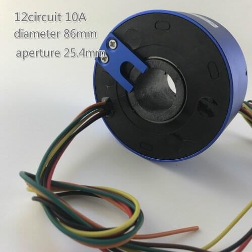 Hollow Axis Sliding Ring With 25.4 Mm Aperture And 86 Mm 6/12 10a Current Integration