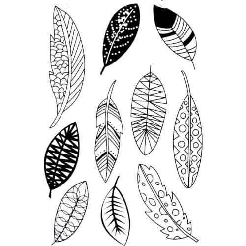 Clear Stamps VARIOUS CUTE FEATHERS LEAVES Scrapbooking Material DIY Photo Cards Account Rubber Stamper Transparent Stamp Sellos