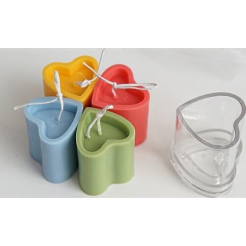 DIY Handmade Candle Mold Candle Making 3D Columnar Heart Shape Acrylic Soap Mold
