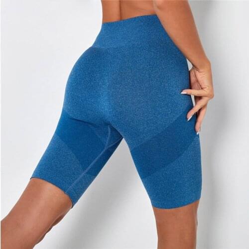 Kaminsky High Waist Seamless Sport Short Women Quick-Drying Elastic Running Fitness Knee Length Biker Shorts Sexy Workout Shorts