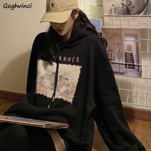 Winter Plus Velvet Hoodies Women Warm Oversize Printing Hooded Sweatshirts Harajuku BF Thicker Hoodie Streetwear Cozy All-match