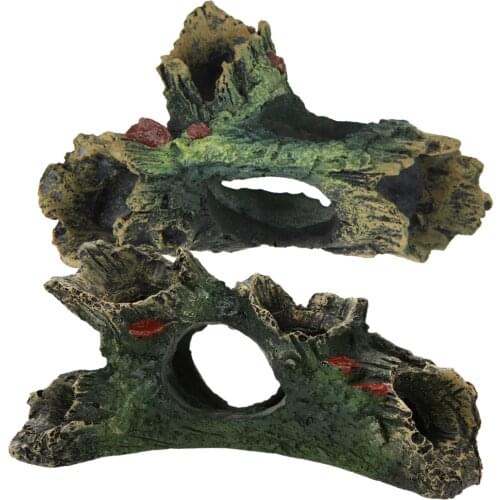 Aquarium Decoration Resin Mountain View Fish Play Tree House Hole Cave Decor For Fish Tank Aquarium Ornament decoration
