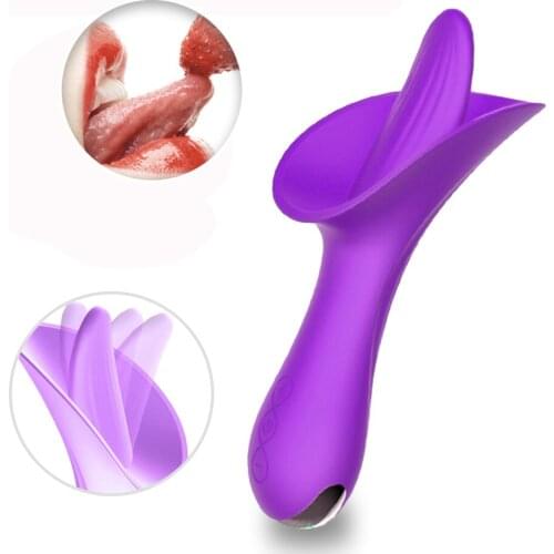Tongue Licking G-Spot Clitoral Vibrator Clit Tickler Sex Toy for Women 10 Frquency Modes Vibrating Vaginal Massage Adult Orgasm