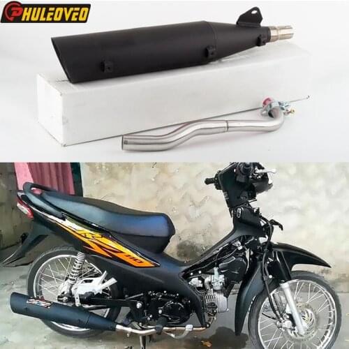 For Honda WAVE 125 WAVE 110 WAVE 100 Motorcycle Exhaust Full System Header Tube Manifold Collecter Mid Link Pipe Muffler Escape