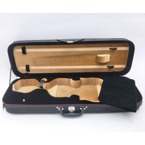 High Grade 4 / 4 Violin Box with Thermometer Canvas & Flannel Material Portable Shoulder and Back Vintage