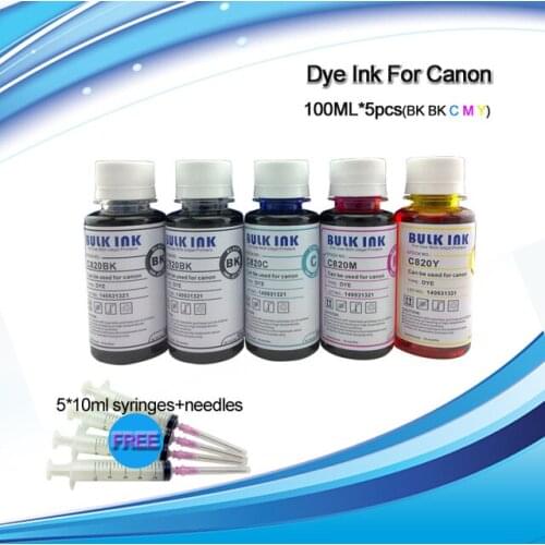 XIMO 5*100ml bottled dye ink for canon PGI-520 CLI-521 PGI-425 CLI-426 PGI-450 CLI-451 PGI-480 CLI-481 etc