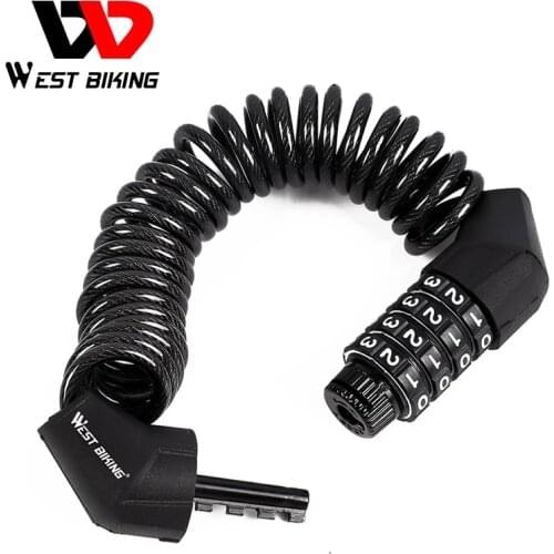 Mini Helmet Lock Anti-theft 4 Digit Password Bicycle Locks for Scooter Motorcycle MTB Road Bike Cable Lock Bike Accessories