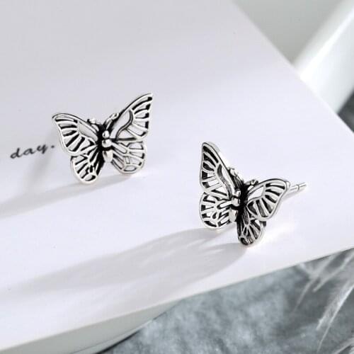 Todorova Vintage Hollow Butterfly Earrings Elegant Small Metal Butterfly Stud Earrings Women Fashion Jewelry Accessories New