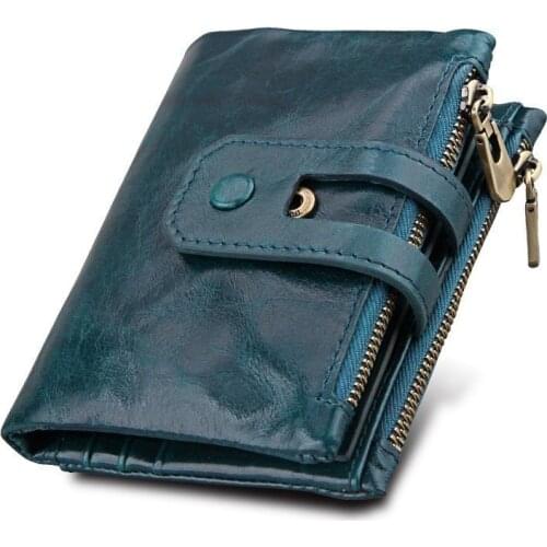 Genuine Leather Women Wallet Female Coin Purse Small Walet Portomonee Lady PORTFOLIO Zipper For Girls Vallet Mini Purse