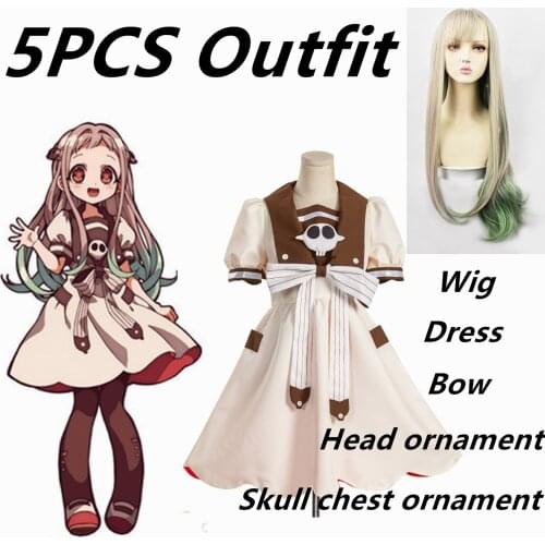 Toilet-bound Hanako-kun Nene Yashiro Cosplay Costume Dress Headdress Props Anime Wigs Halloween costume for Woman