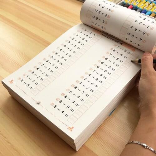1 of 6Books Children addition and subtraction Learning Math Preschool math exercise book Handwriting Practice Books Age 3-6 Ggif