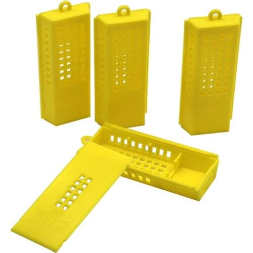 100 Pcs Bee Tools Beekeeping Transport Cages Queen Bee Cages Bee Hive Yellow Bee Isolated Cage Beekeeping Equipment Wholesales