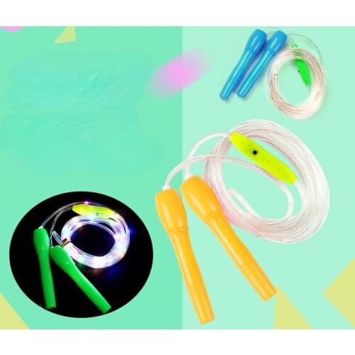12pcs Led Colorful Soft Flash Luminous Rubber Skipping Rope Sports Fitness Indoor Outdoor Games Children Toy Birthday Party Gift