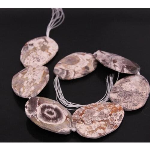 15.5"/strand Large Size Natural White Ocean Jaspers Faceted Slab Loose Beads,Sea Sediment Slice Pendants Jewelry Making Supplier