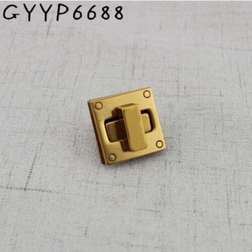 2sets 25*25mm Old gold gunmetal pressed Tuck locks briefcase Square lock for genuine leather bag making square lock