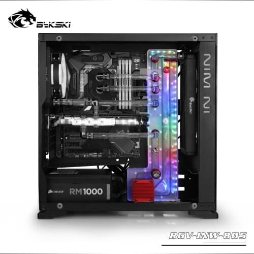 BYKSKI Acrylic Waterway Board Solution for INWIN 805 case ,support ddc pump ,reservoir replace water tank RGV-INW-805