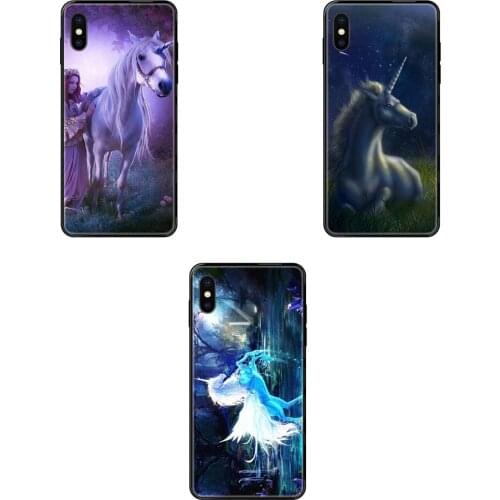 For Galaxy Note 4 8 9 10 20 Plus Pro J6 J7 J8 M30s M80s Ultra J600 J730 J810 Black Soft TPU Cases Capa Cover Cute Blue Unicorn