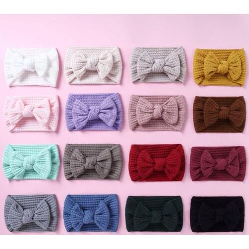 32 PCS/LOT, 2021 New Knit Fabric Bow Baby Headwraps, Classic Knot Wide Headbands For Autumn Winter, Kids Girls Hair Accessories