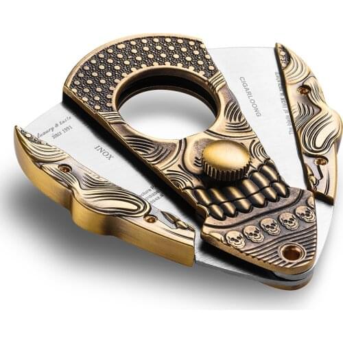 Mini portable Pocket skull cigar cutter Stainless free shipping CC-1904