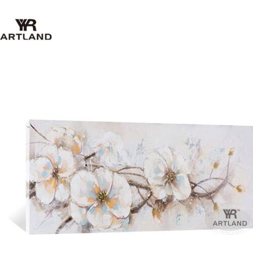 Pure hand drawn abstract floral wall oil painting on canvas texture Plum blossom flowers wall art picture for bedroom hotel