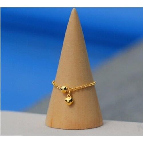 2015 Summer 999 Solid 24K Yellow Gold Ring Lucky Men&Women Chain Ring