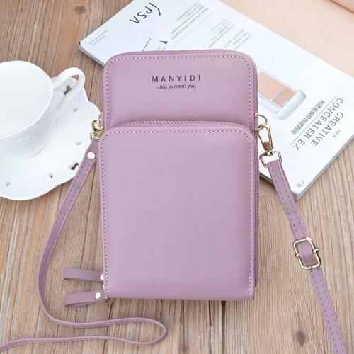 Womens Wallet Pu Leather Double Zipper Bag For Phone Female Card Holders Letter Coin Purses Ladies Handbag Messenger Bag