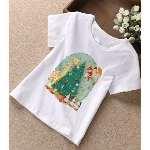 Summer Kid Clothes Hip Hop Princess Prince Santa Claus Girls Christmas Shirt Harajuku Boys T-shirt Fashion Leisure Funny Cute