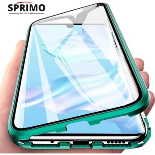 Magnetic Metal Double Side Glass Phone Case For Huawei Honor P40 P30 P20 30 20 9X 8X Pro Lite For Mate 30 20 Pro Lite Cover