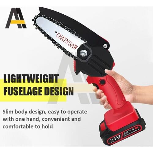 Mini Electric Saw Chargeable Cordless 24V 550W Portable Handheld Rotary Chainsaw Gardening Tool For Cutting Woodworking Tools