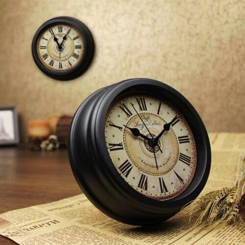 European personality 8 inch retro desk wall-mounted alarm clock mute without scale bedroom living room bedside watch LB92605