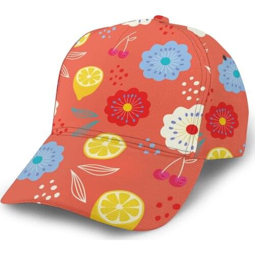 2021 New Baseball Cap Fishing Caps Men Outdoor Hunting Hat Hiking Hat Summer Lemons Flowers