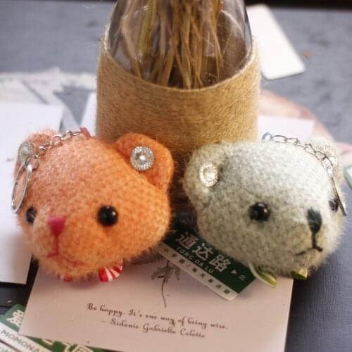 New Cute Exquisite bear head very soft Plush concise keychain baby Soothing doll Crib decoration christmase interesting gift