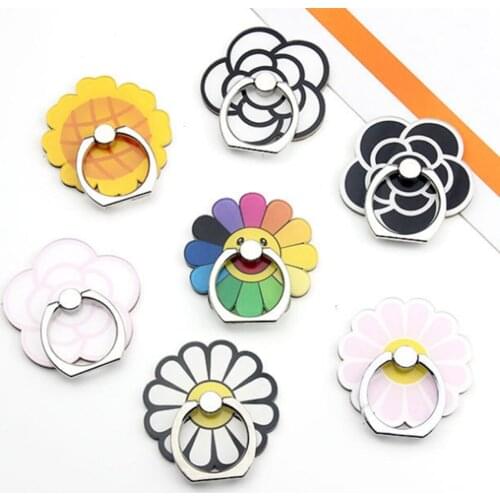 Sunflower Rose Finger Ring Smartphone Stand Holder Phone Holder Stand Flower For iPhone Xiaomi Acrylic All Smart Phone