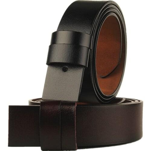 Plus Size 130 140 150 160 170cm Belt Body No Buckle Women Men Vintage Pin Buckle Belts Without Buckle Real Genuine Leather Waist