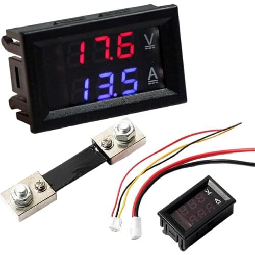 Led Digital Voltmeter Ammeter US DC 0-100V 10/50/100A Voltmeter Ammeter Led Dual Digital Volt Amp Meter Gauge
