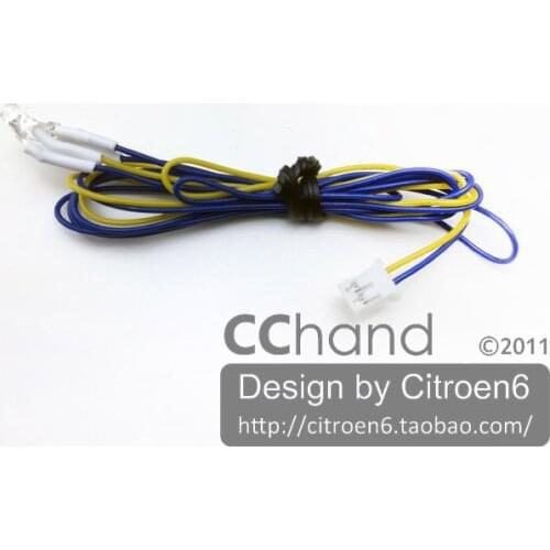 3MM LED Double light single interface (white yellow red 3 colors) for 1/10 1/14 rc car