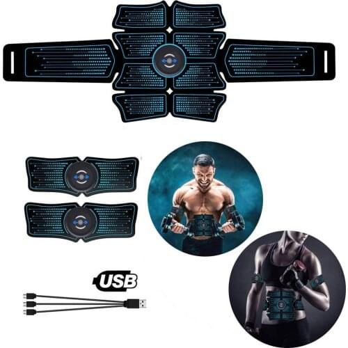 Gym Abdominal Muscle Stimulator Trainer EMS Abs Fitness Equipment Training Gear Muscles Electrostimulator Toner Exercise At Home