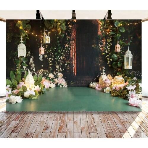 Green Plant Night Light Mysterious Atmosphere Backdrops Photo Background Decorations for Birthday Party Photography Photocall