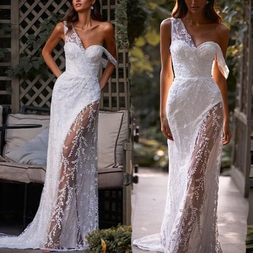 2021 New Wedding Dresses Sexy Deep V Neck Lace Appliques Bridal Gowns Custom Made Backless Sweep Train Mermaid Wedding Dress