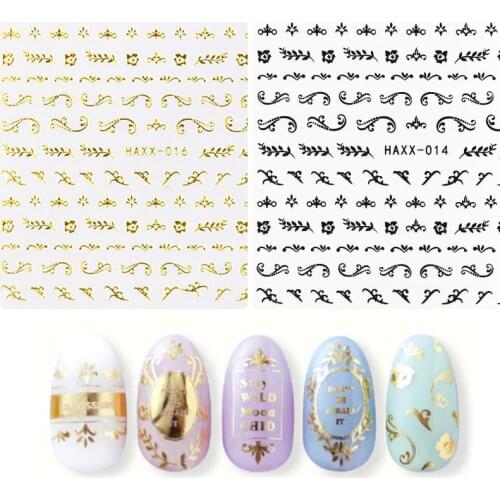 1 sheet of 3D sticker gold nail sticker for nail metal decoration for manicure sticker for nail tip
