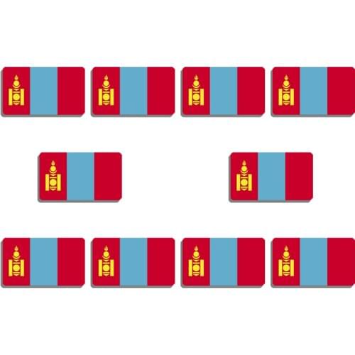 10Pcs Mongolia National Flag Brooch Fashion Lapel Pin For Women And Men Backpacks Clothes Patriotic Decor Acrylic Badges