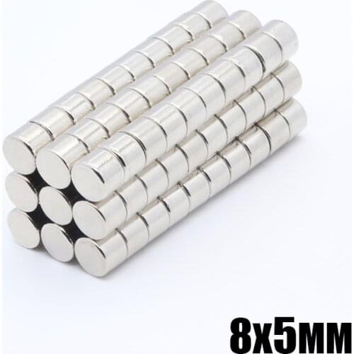 100pcs 8x5 mm Strong Round Cylinder Magnets 8x5 mm Rare Earth Neodymium N35 Permanent Magnet Powerful Magnet Round Magnet 8*5mm