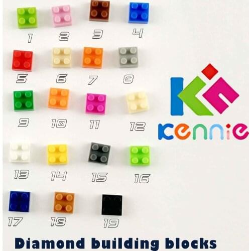 9600pcs/lot Kennie mini NO.3022 Bulk color Parts bulk PLATE 2x2 Diamond building blocks Parts DIY toys for children gifts