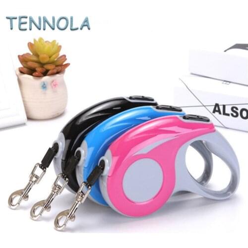 3/5m Retractable Dog Traction Rope Tenacity Explosion Proof Impact Solid Pet Lead for Large Medium Small Dog 3 Color Dog Harness