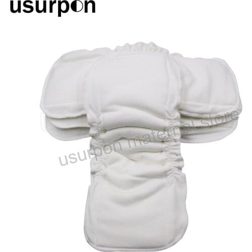 [usurpon]1pc 5 layers bamboo cotton insert with leg gusset reusable and waterproof baby nappy insert organic cotton baby insert