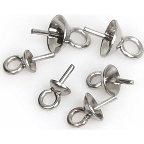 New Arrival 50pcs/pack Stainless Steel Eye Pin for Half Hole Charm Pendant Hook Caps For DIY Jewelry Findings