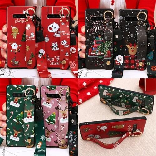 Case For Samsung Galaxy A21S A31 A40 A41 A50 A51 A70 A71 A91 A01 A10 A11 A20 A30 A20E S8 S9 S10 S20 Plus TPU Xmas Lanyard Cover