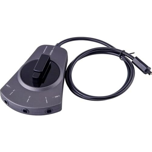 Digital Optical Audio Switch 3-Way Cable Selector SPDIF Toslink Cable Hub for CD player UY8