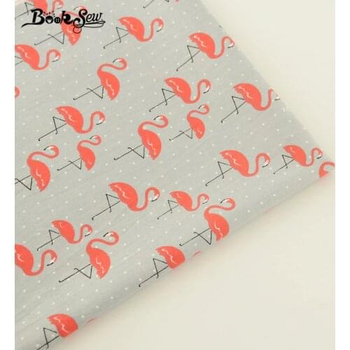 Booksew Cotton Twill Fabric Gray Sewing Cloth Grus japonensis Patterns Quilting Tecido For Baby Beding Doll Pillow Home Textile