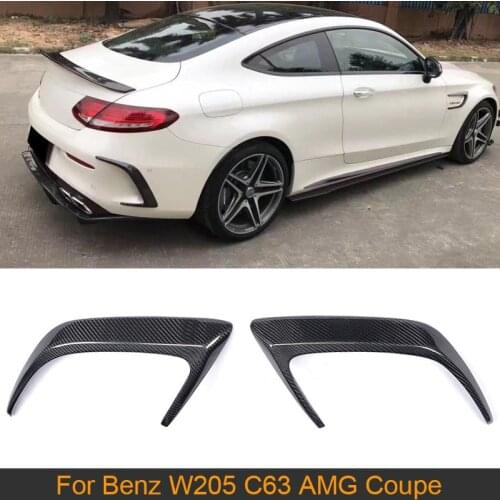 C Class Carbon Fibre Rear Bumper Splitter Spoiler Flip Fins for Mercedes Benz C205 C63 AMG Coupe 2 Door 2015 2016 2017 2PCS